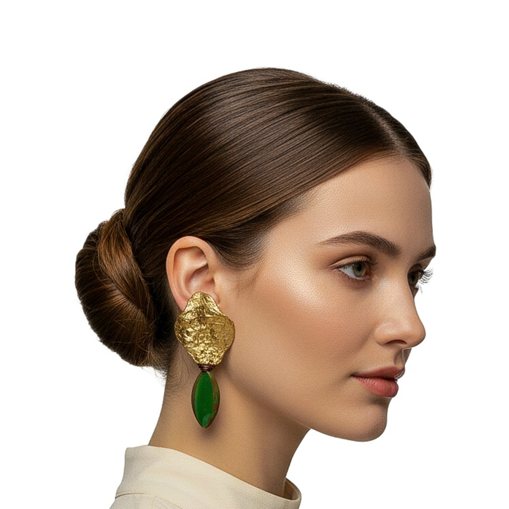 Held Light — Handmade Sculptural Paper Earrings — studio view