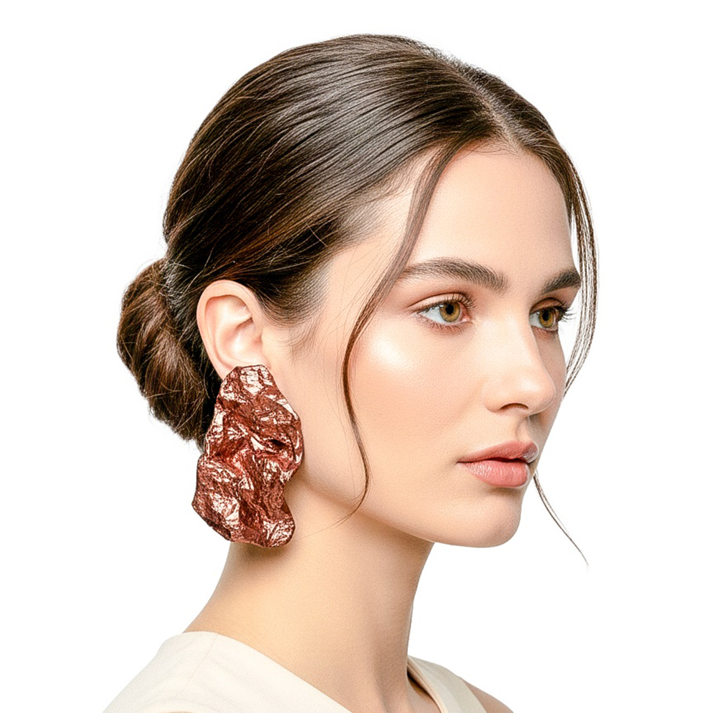 Mineral Resistance — Handmade Sculptural Paper Earrings — studio view