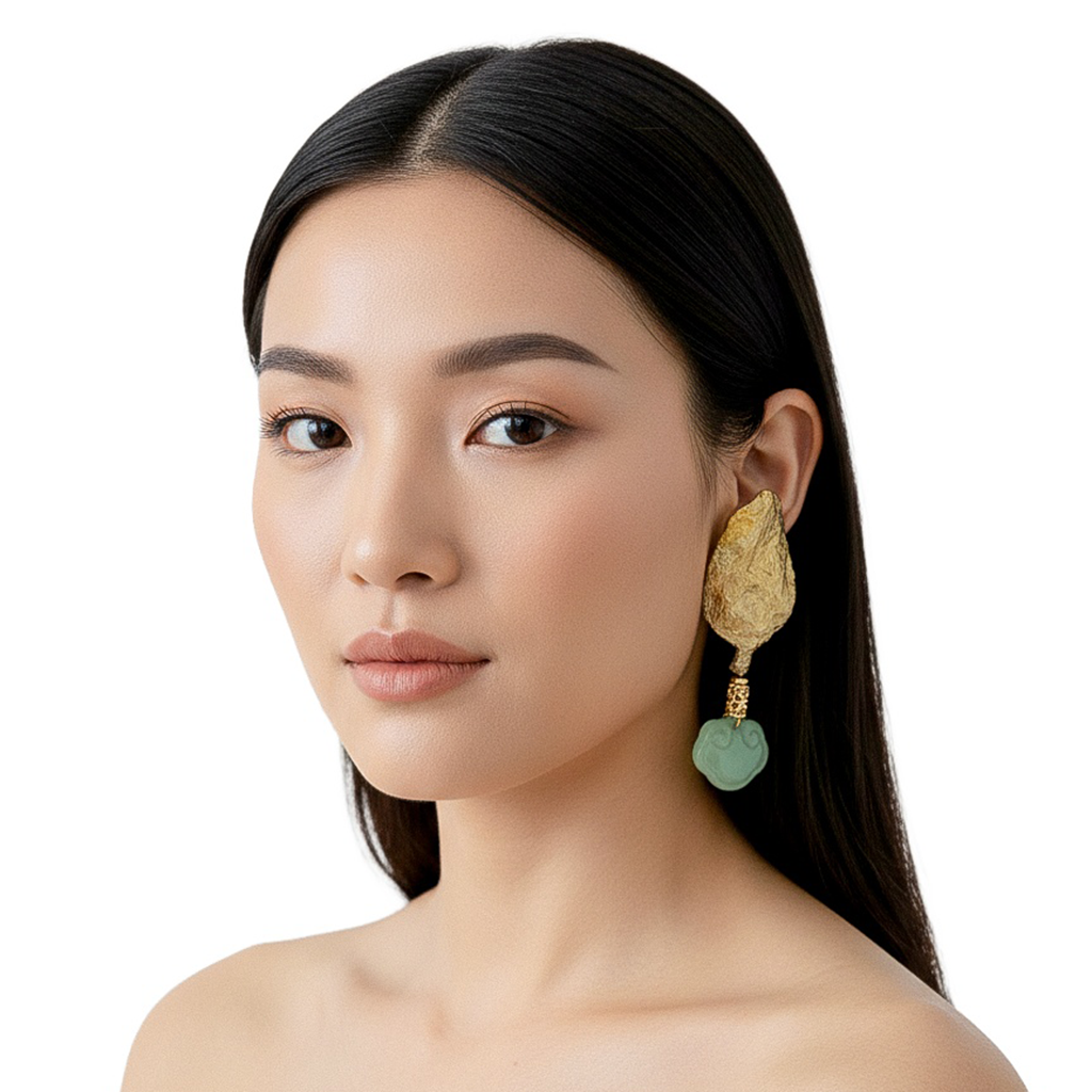 Scar of Light — Handmade Sculptural Paper Earrings — studio view