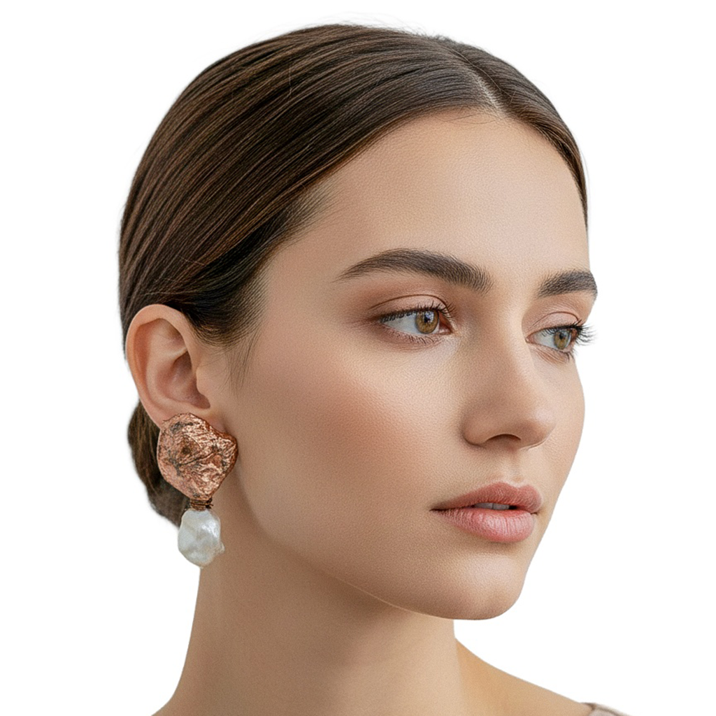 Shaped Horizon — Handmade Sculptural Paper Earrings — studio view