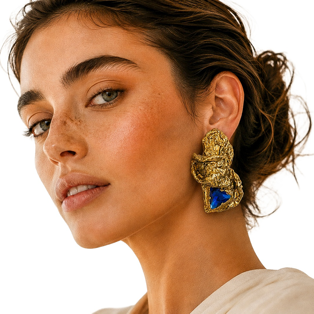 Resilient Passage — Handmade Sculptural Paper Earrings — studio view