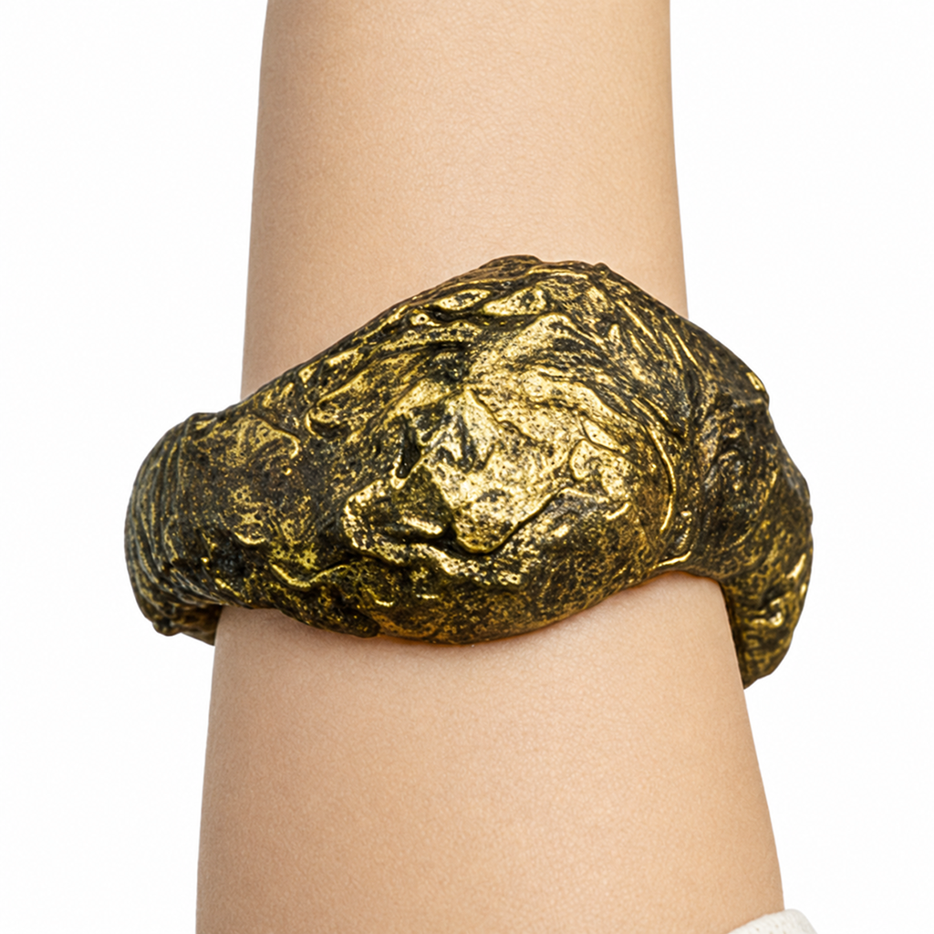 Quiet Compression — Sculptural Paper Cuff Bracelet — studio view