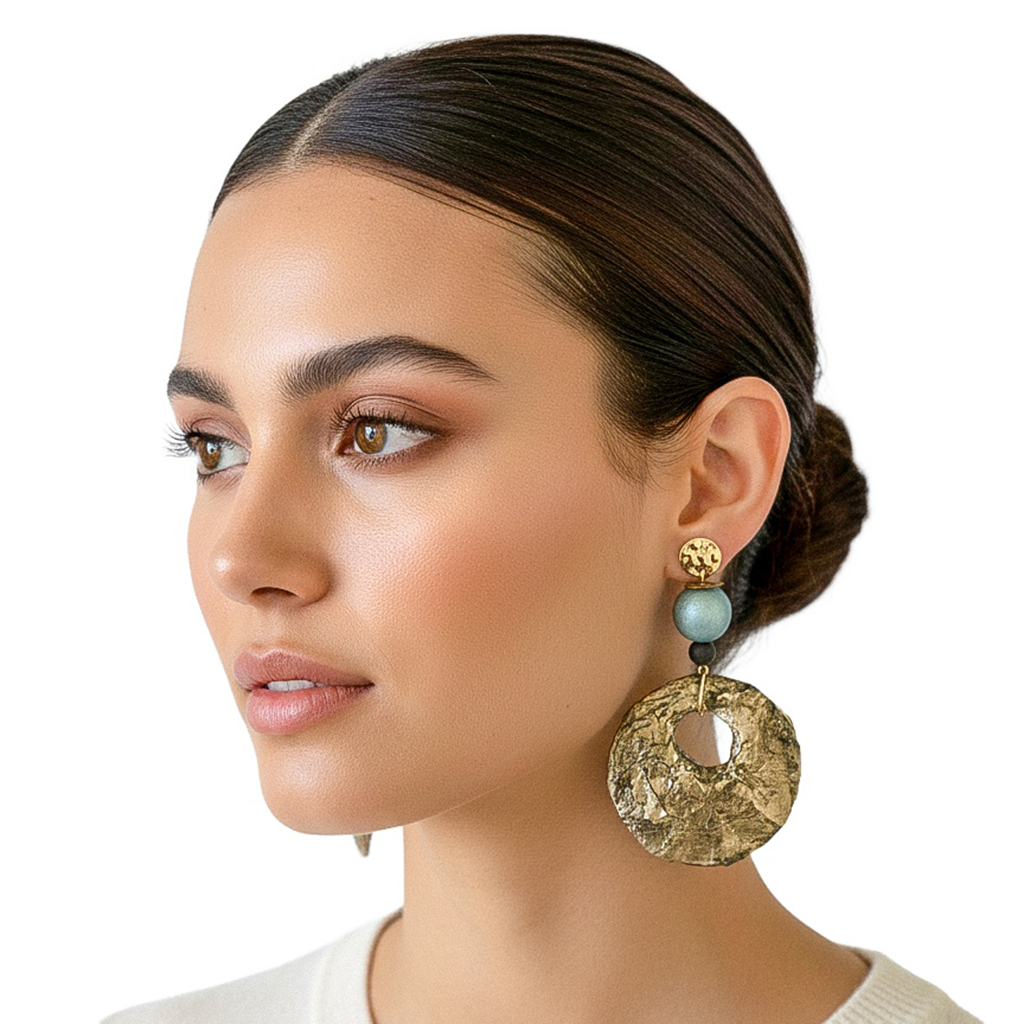 Shaped by Pressure — Handmade Sculptural Paper Earrings — studio view