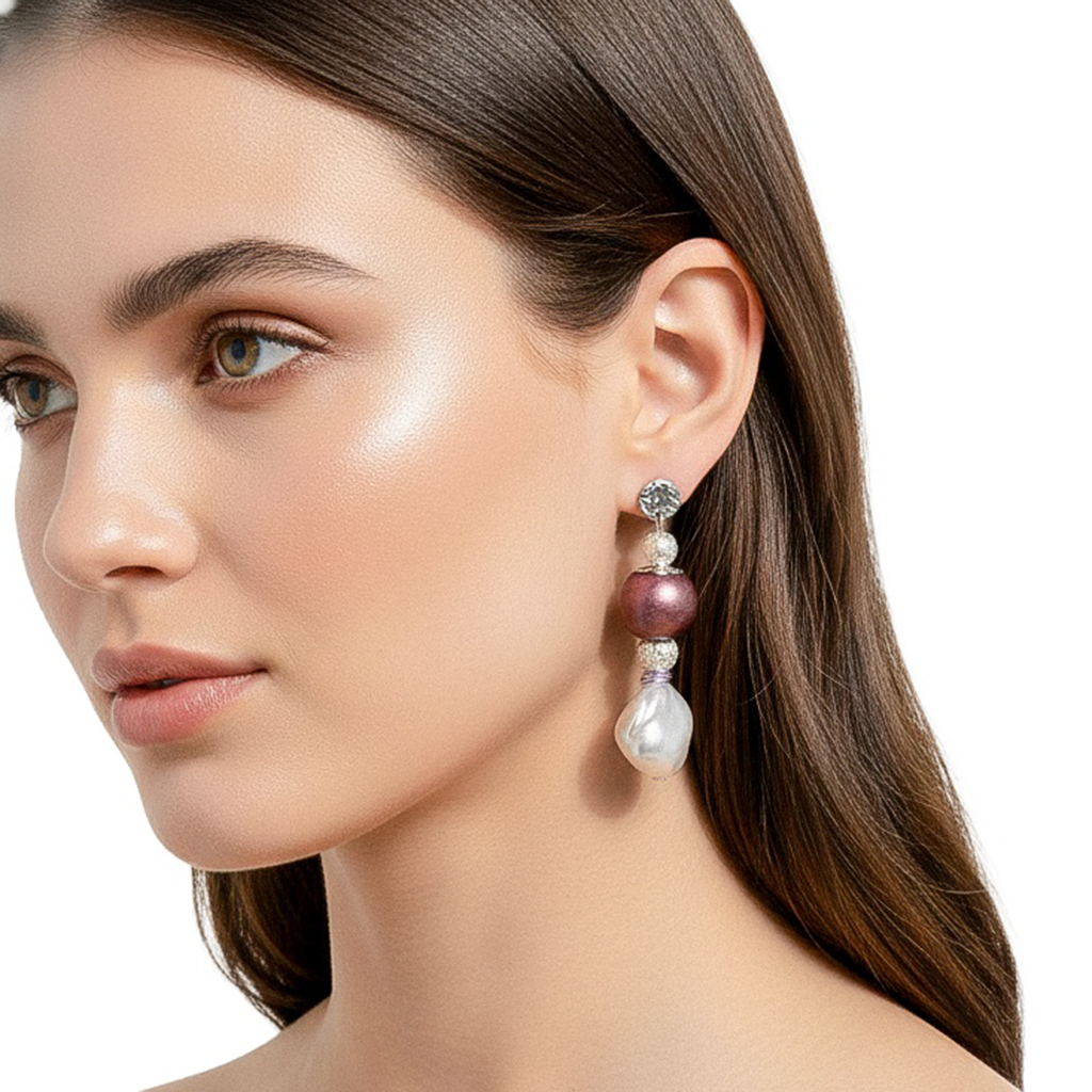 Tidal Fold — Handmade Sculptural Paper Earrings — studio view