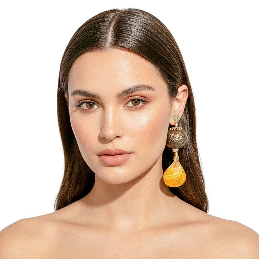 Drifting Edge — Handmade Sculptural Paper Earrings — studio view