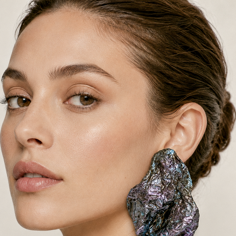 Nocturne Fold — Handmade Sculptural Paper Earrings — image 2
