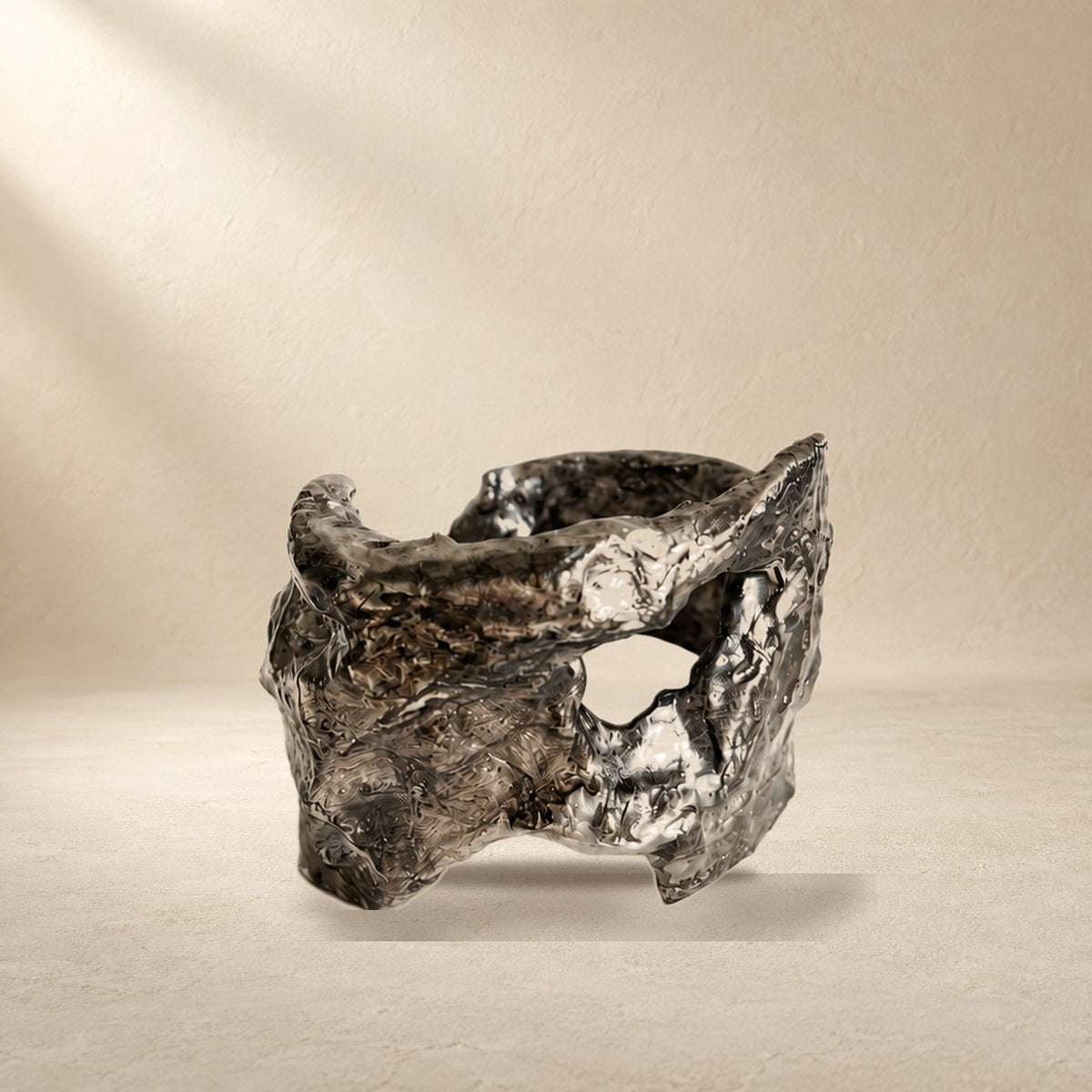 Rifted Span bracelet resting on a warm cream surface