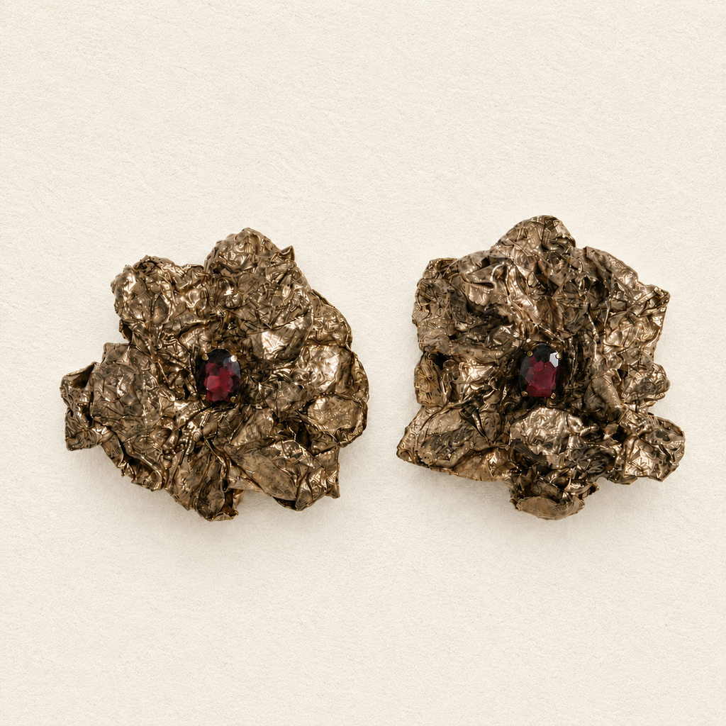 Resilient Bloom — Handmade Sculptural Paper Earrings
