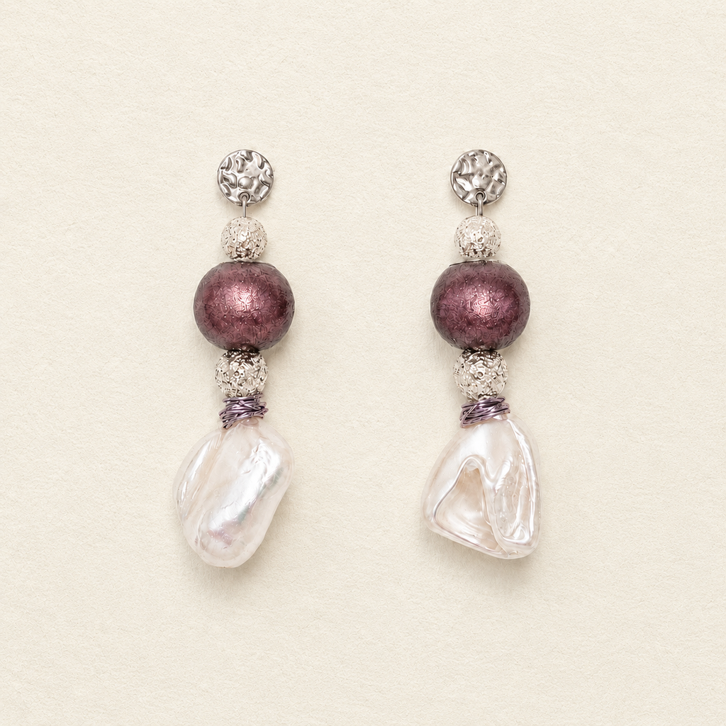 Tidal Fold — Handmade Sculptural Paper Earrings
