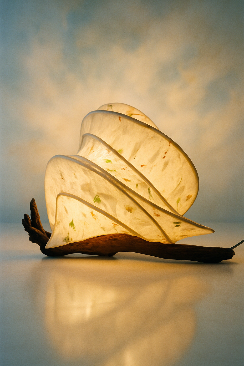 Leafrest Sculptural Wooden Lamp Handmade Eco-Friendly  Light  Artistic Organic Home Decor