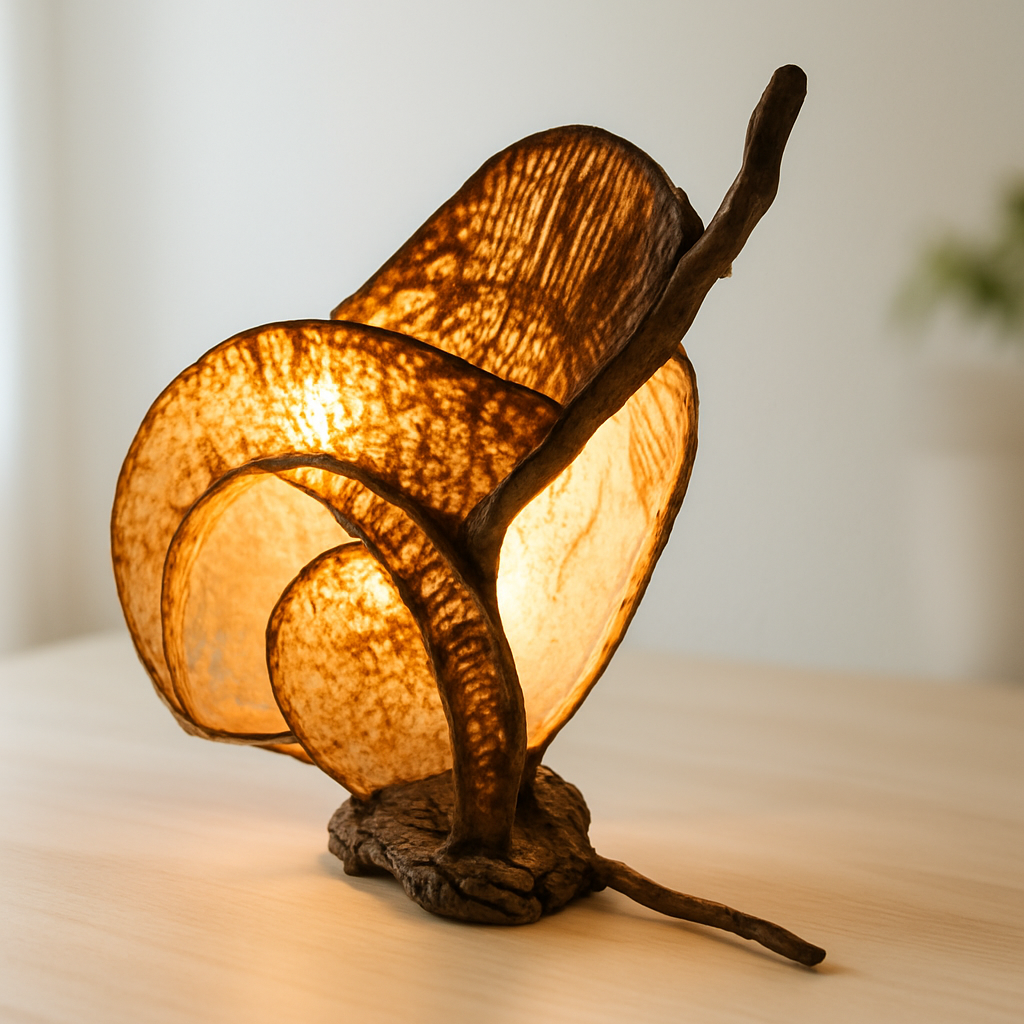 Fernlight – Sculptural Wooden Table Lamp | Handmade Eco-Friendly Light | Nature-Inspired Home Decor