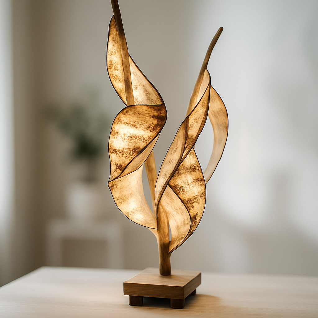 Soar Handmade Sculptural Wooden Lamp Artistic Ambient Light Eco-Friendly Home Decor