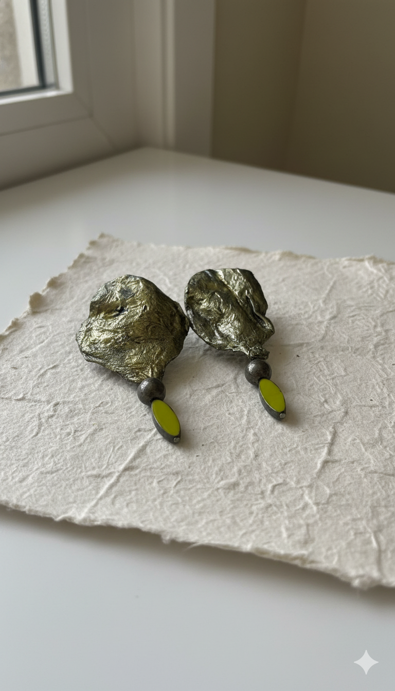 Handmade Paper Earrings – Organic Inspired Design | Niksa Design