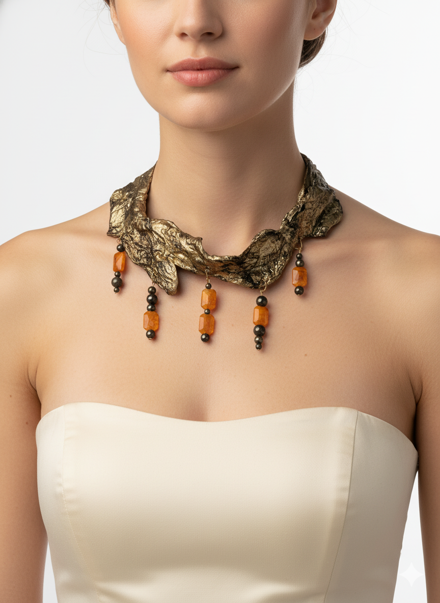 Handmade Paper Necklace – Sculptural Modern Design | Niksa Design