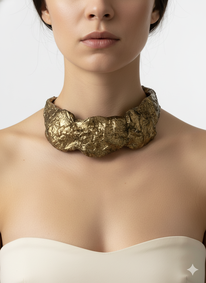 Handmade Paper Necklace – Sculptural Modern Design | Niksa Design