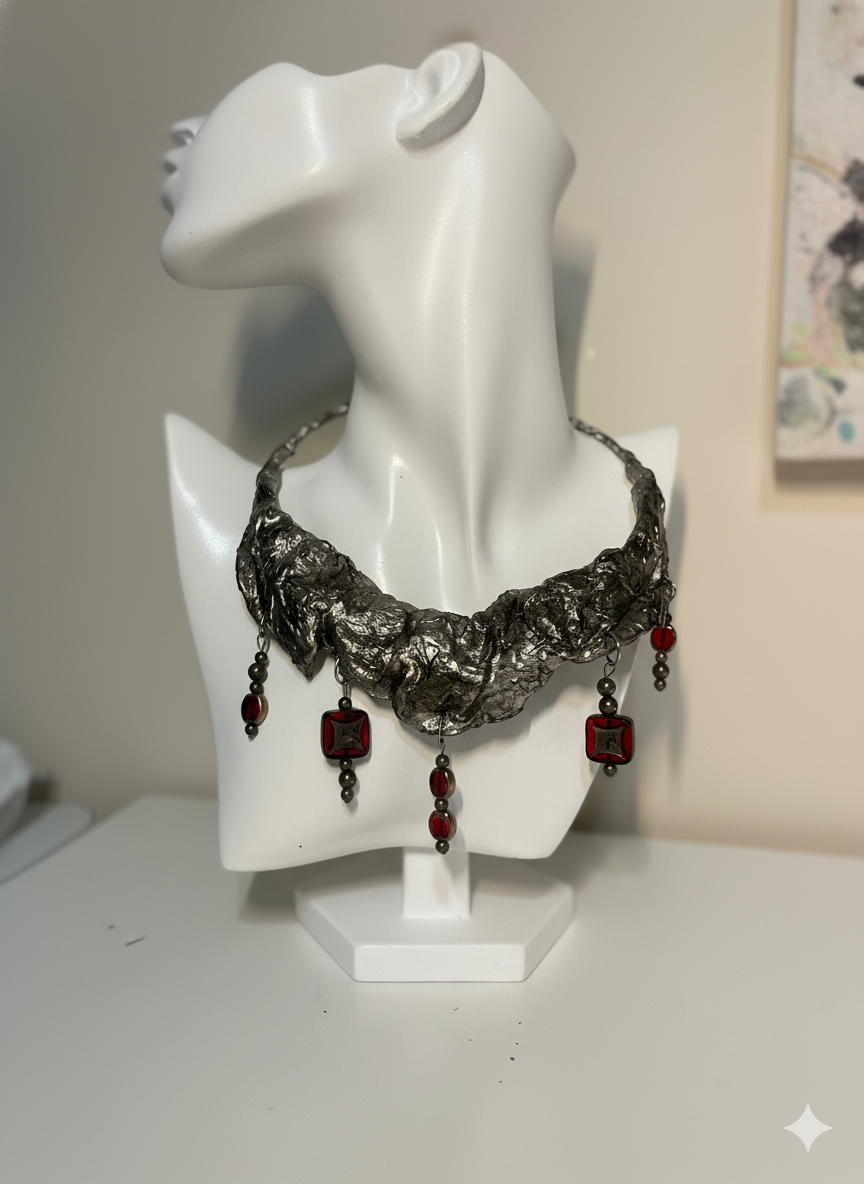 Handmade Paper Necklace – Sculptural Modern Design | Niksa Design