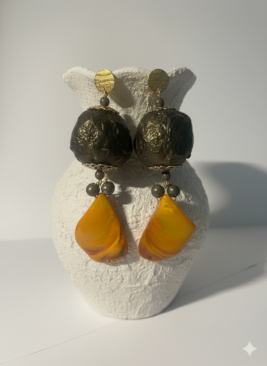 Handmade Paper Earrings – Organic Inspired Design | Niksa Design