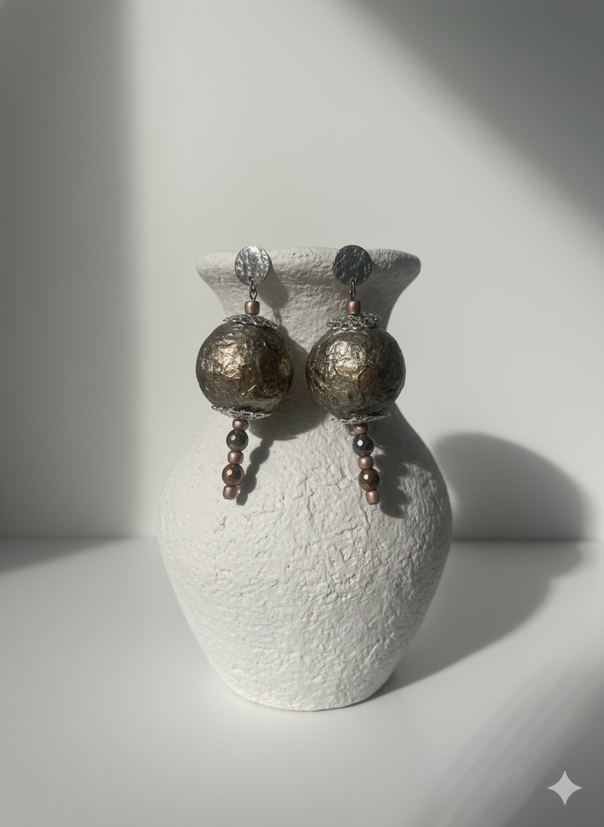 Handmade Paper Earrings – Organic Inspired Design | Niksa Design