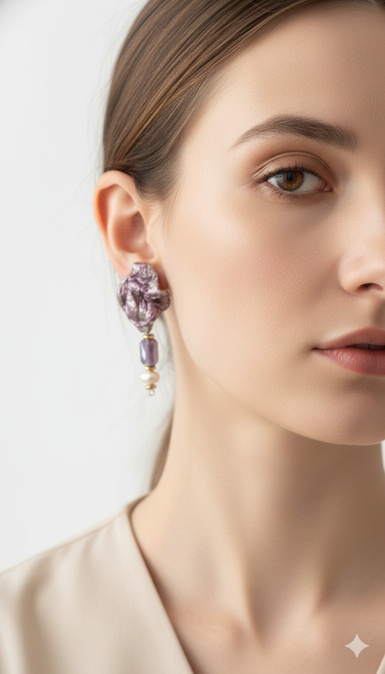 Handmade Paper Earrings – Organic Inspired Design | Niksa Design