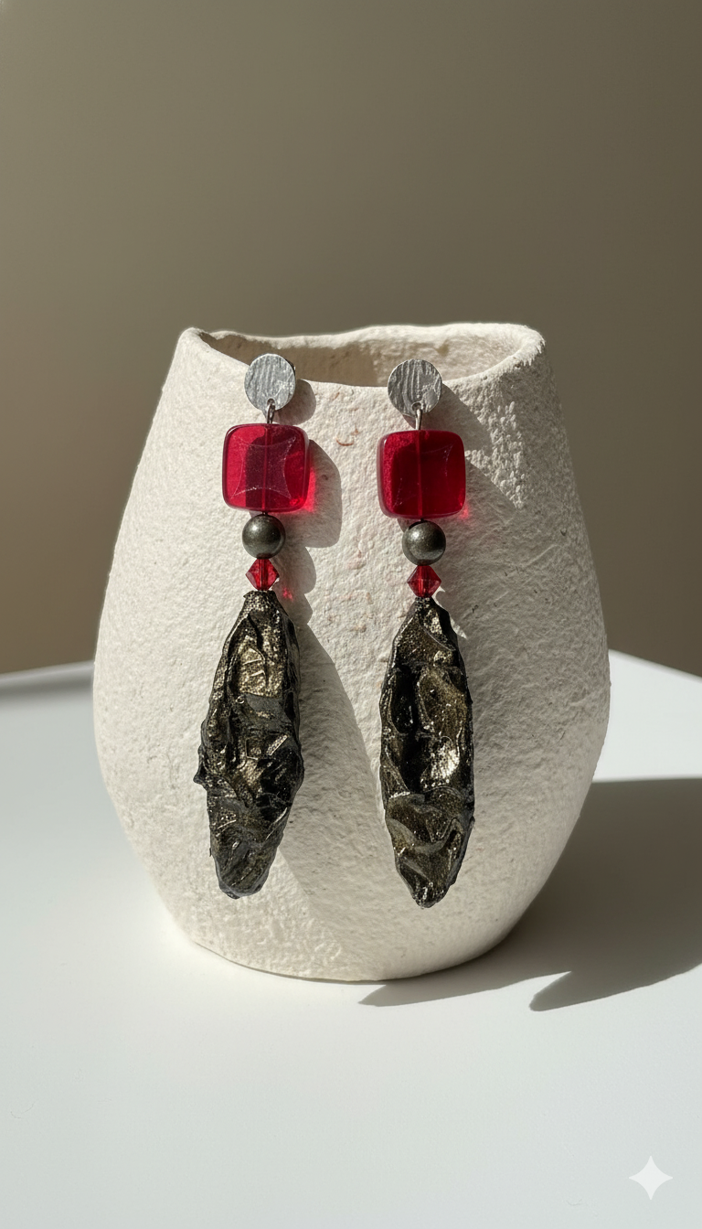Handmade Paper Earrings – Organic Inspired Design | Niksa Design