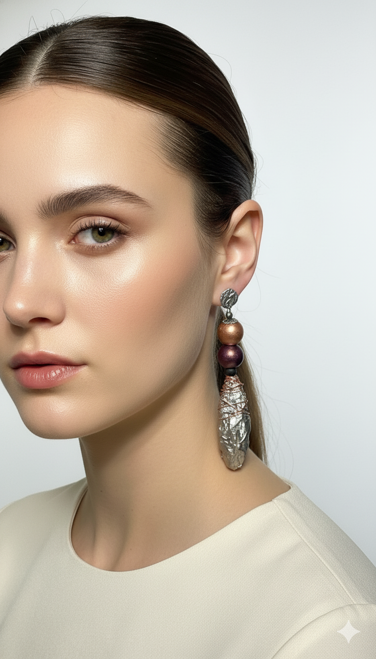 Handmade Paper Earrings – Organic Inspired Design | Niksa Design