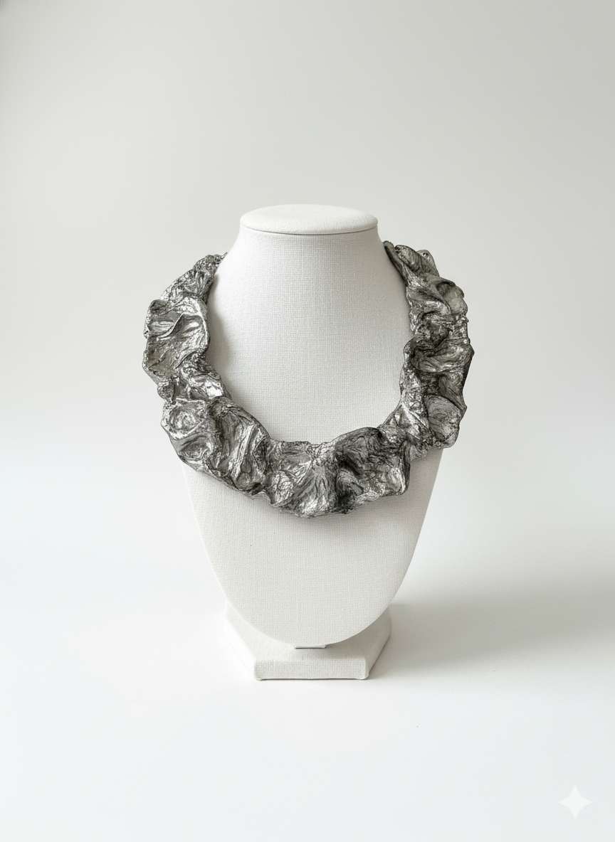 Handmade Paper Necklace – Sculptural Modern Design | Niksa Design
