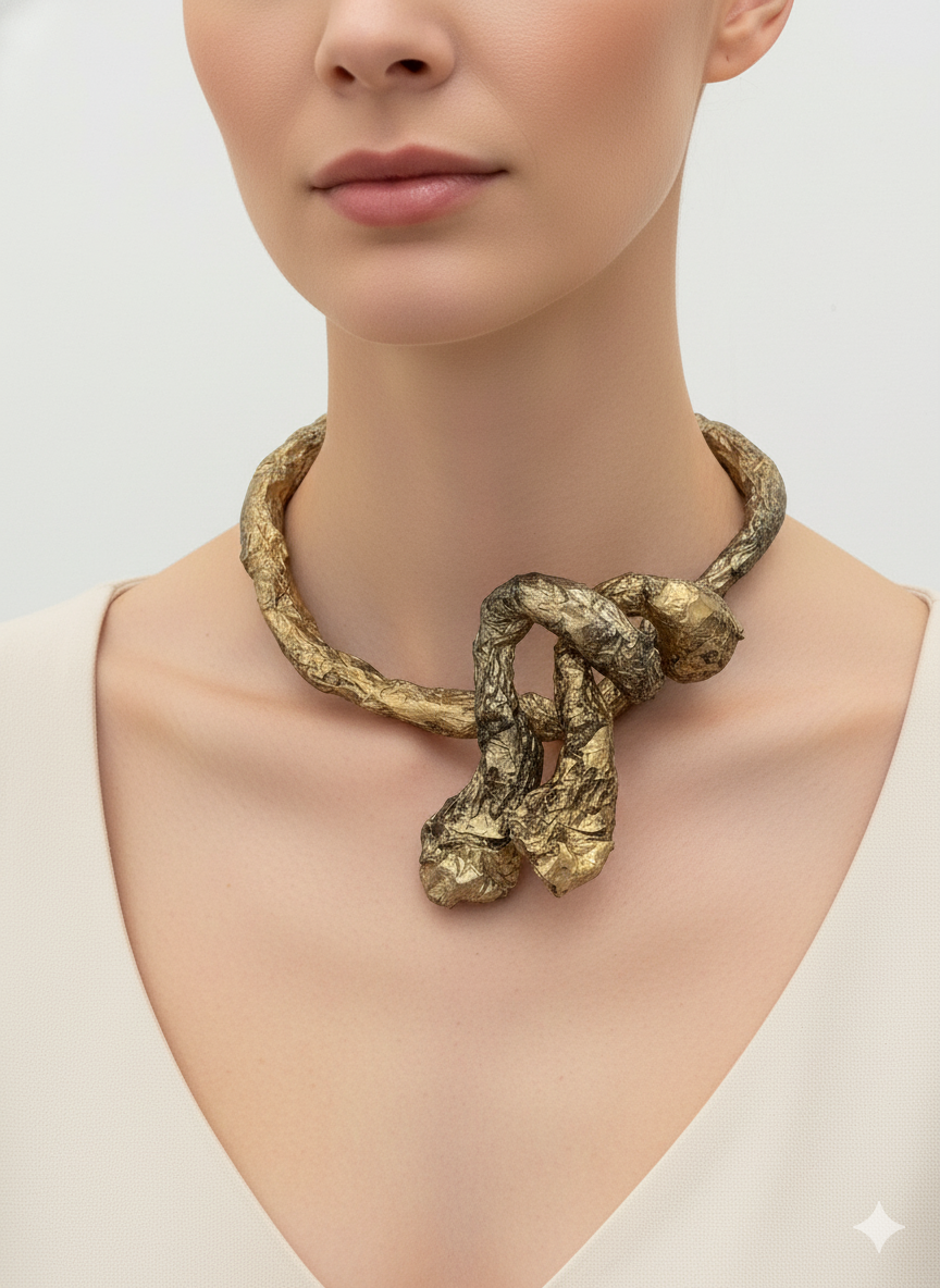 Handmade Paper Necklace – Sculptural Modern Design | Niksa Design