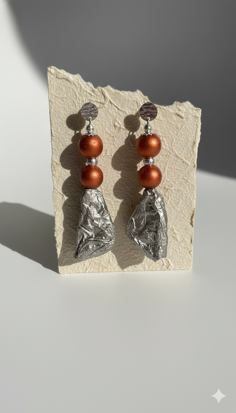 Handmade Paper Earrings – Organic Inspired Design | Niksa Design