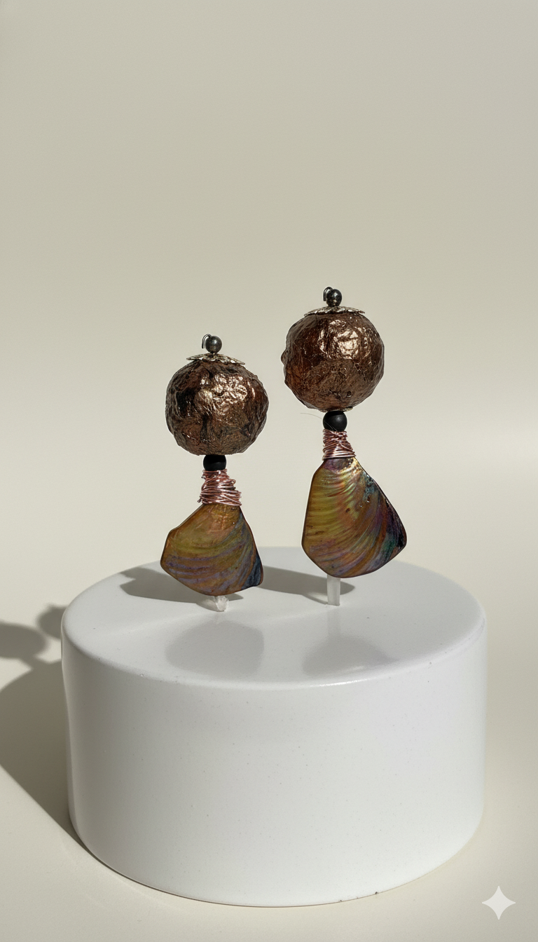 Balanced Rupture — Handmade Sculptural Paper Earrings — image 3