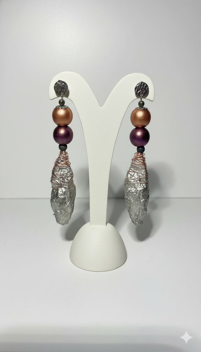 Handmade Paper Earrings – Organic Inspired Design | Niksa Design