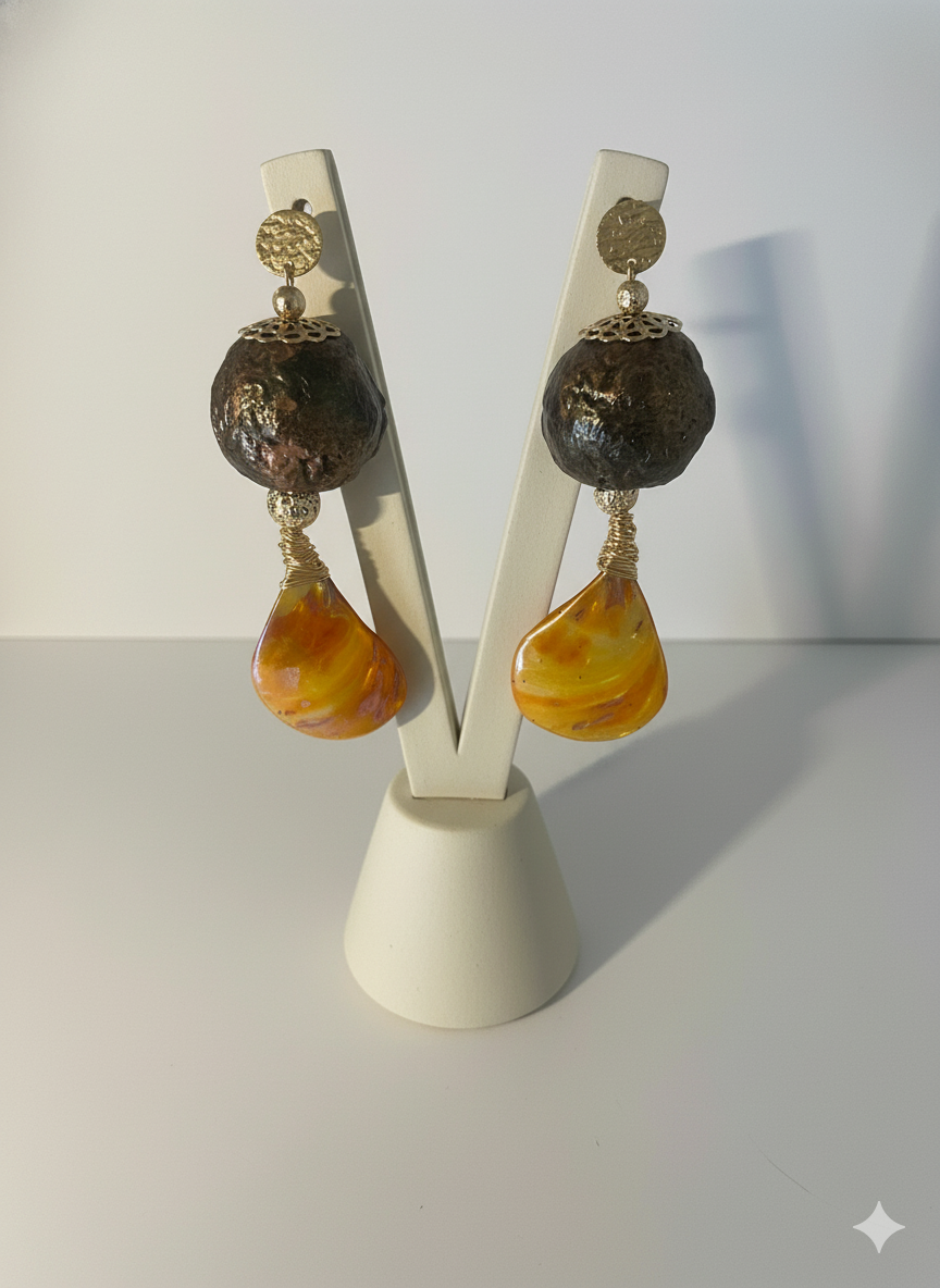 Handmade Paper Earrings – Organic Inspired Design | Niksa Design