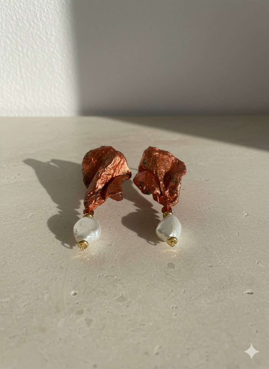 Handmade Paper Earrings – Organic Inspired Design | Niksa Design