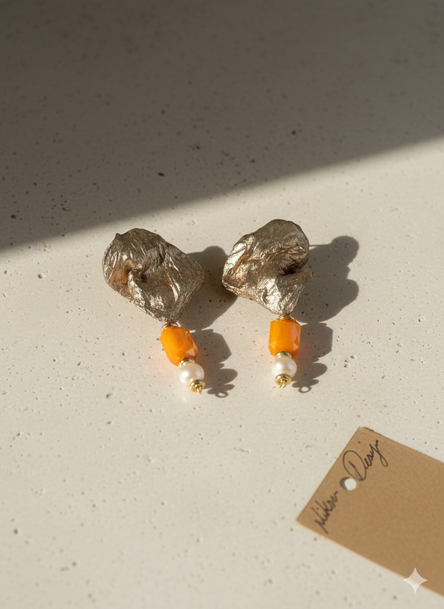 Handmade Paper Earrings – Organic Inspired Design | Niksa Design