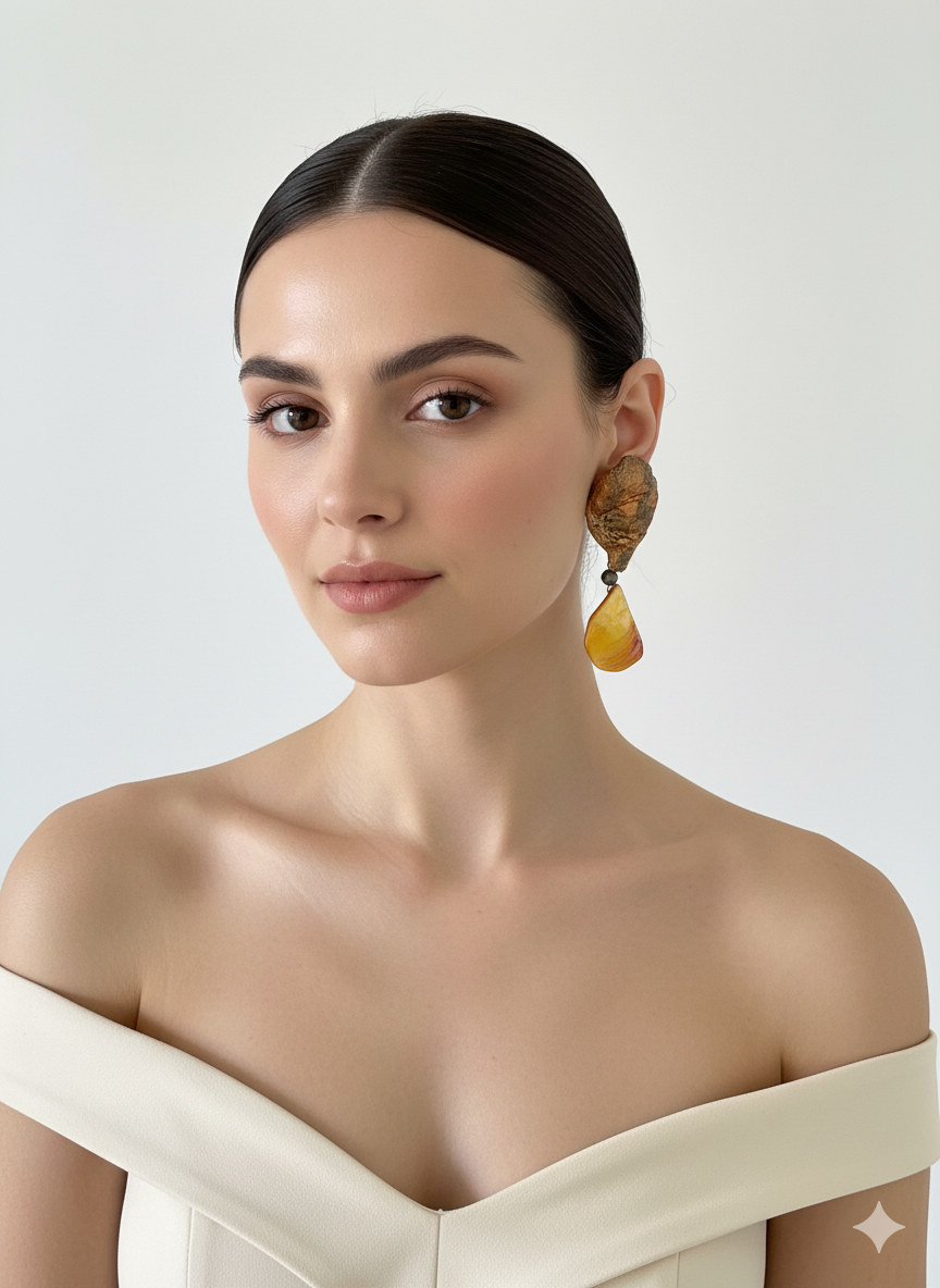 Handmade Paper Earrings – Organic Inspired Design | Niksa Design