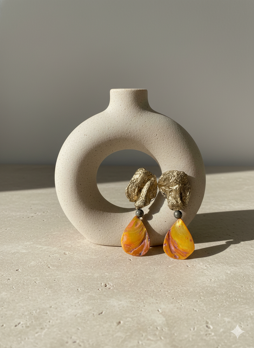Handmade Paper Earrings – Organic Inspired Design | Niksa Design
