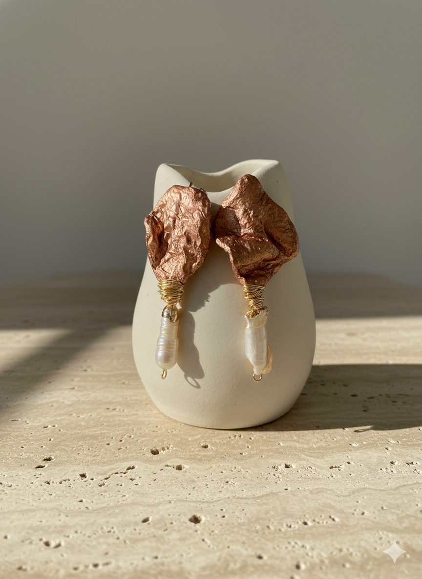 Handmade Paper Earrings – Organic Inspired Design | Niksa Design