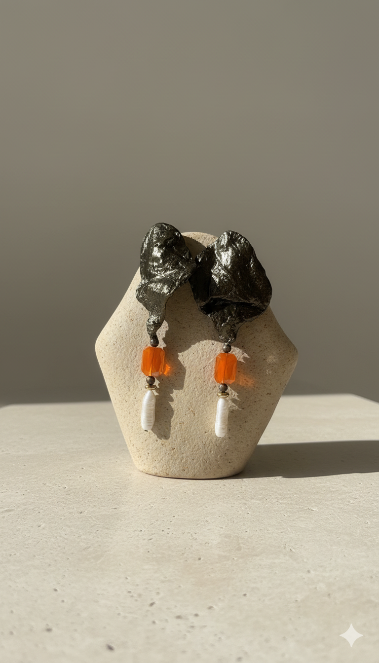 Handmade Paper Earrings – Organic Inspired Design | Niksa Design