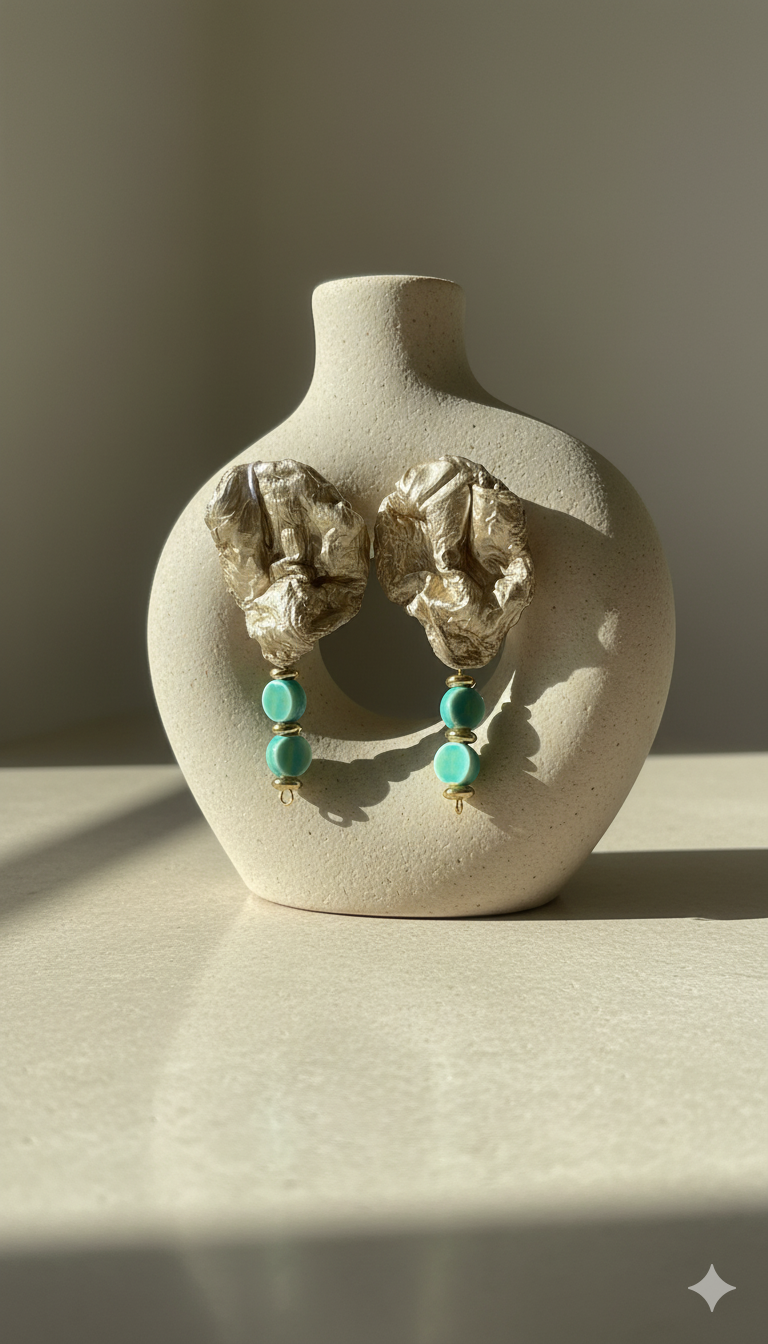 Handmade Paper Earrings – Organic Inspired Design | Niksa Design