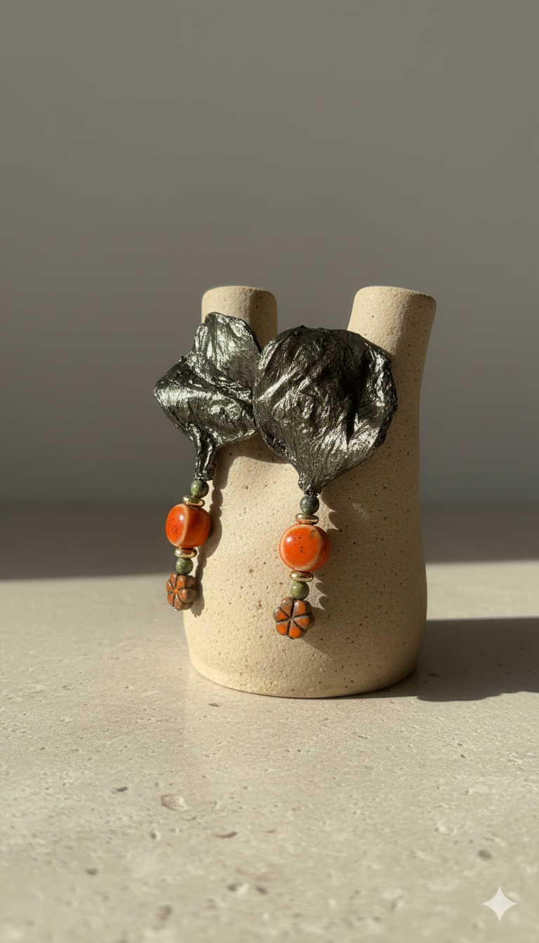 Handmade Paper Earrings – Organic Inspired Design | Niksa Design