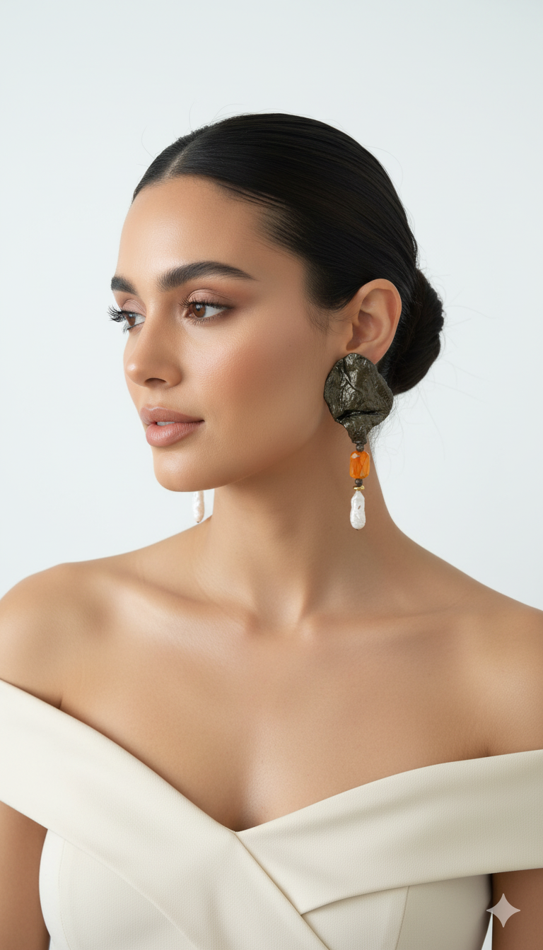 Handmade Paper Earrings – Organic Inspired Design | Niksa Design