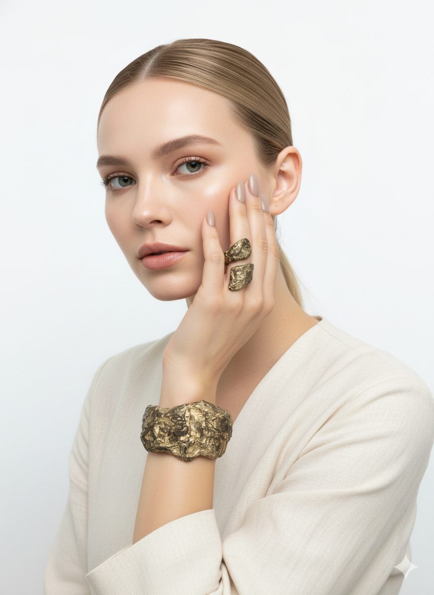 Silver Fault — Sculptural Paper Cuff Bracelet