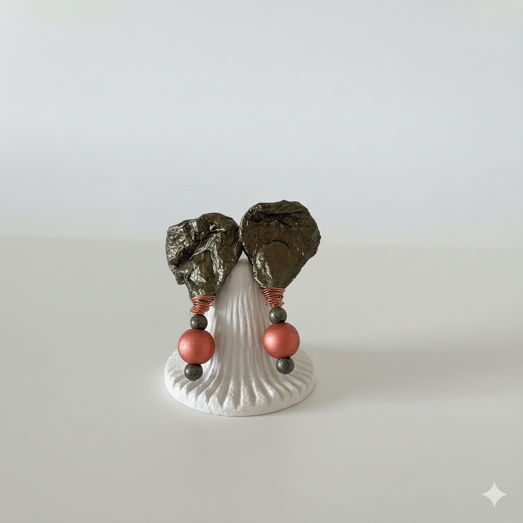 Handmade Paper Earrings – Organic Inspired Design | Niksa Design