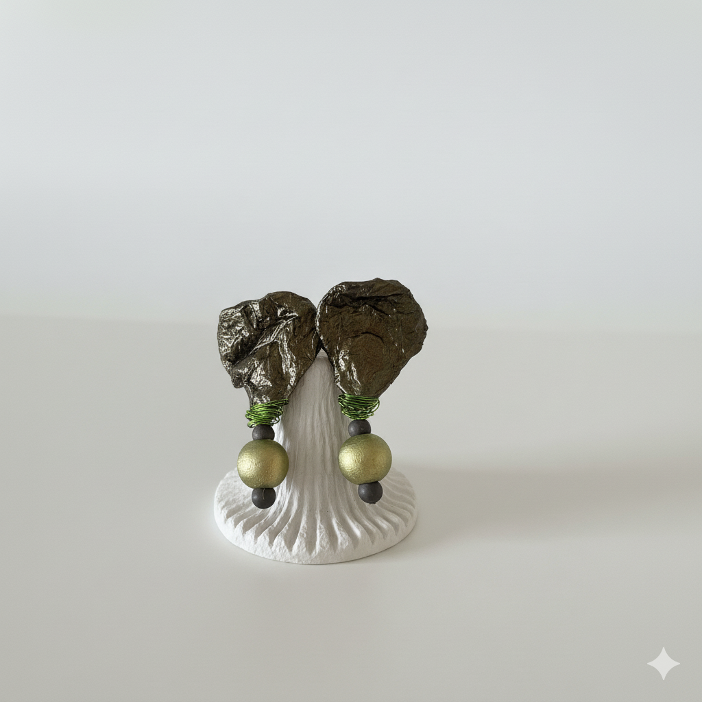 Handmade Paper Earrings – Organic Inspired Design | Niksa Design