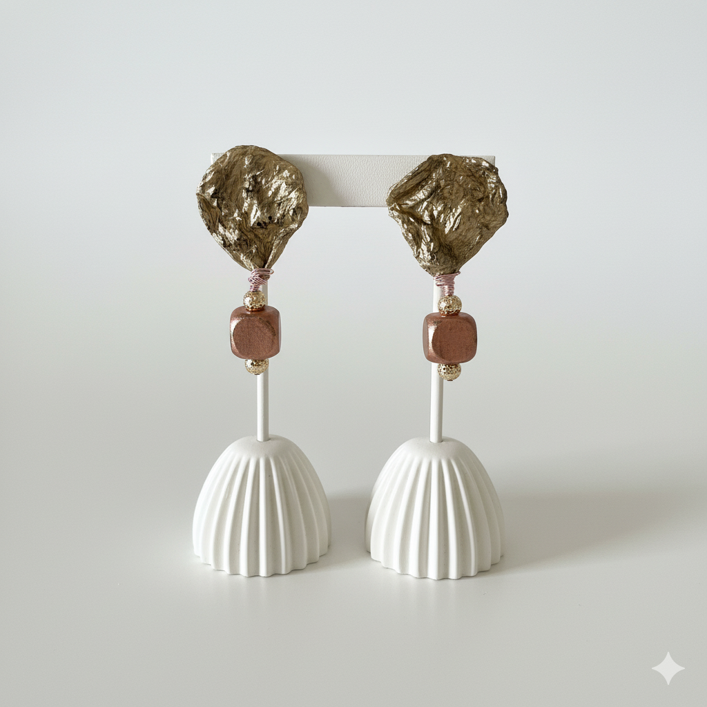 Handmade Paper Earrings – Organic Inspired Design | Niksa Design
