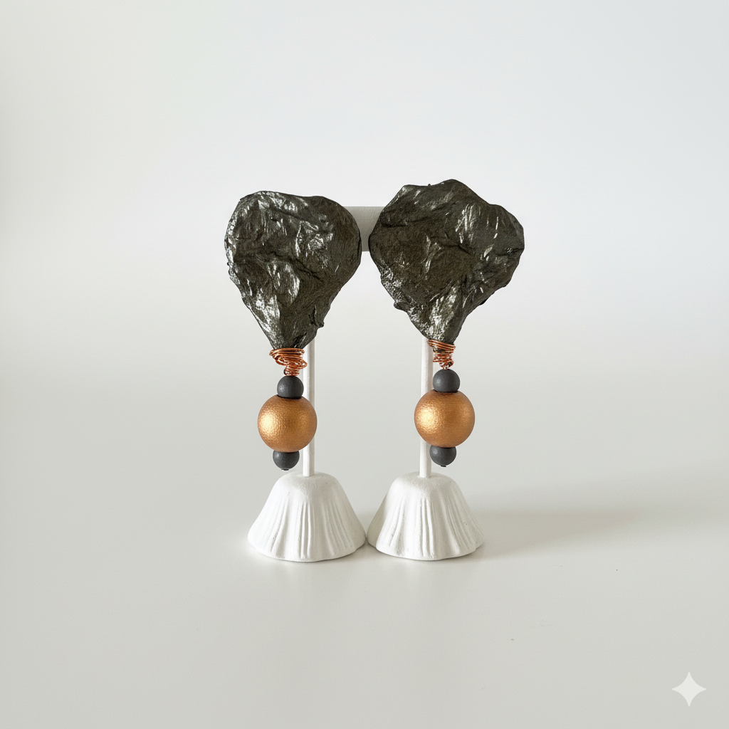 Handmade Paper Earrings – Organic Inspired Design | Niksa Design