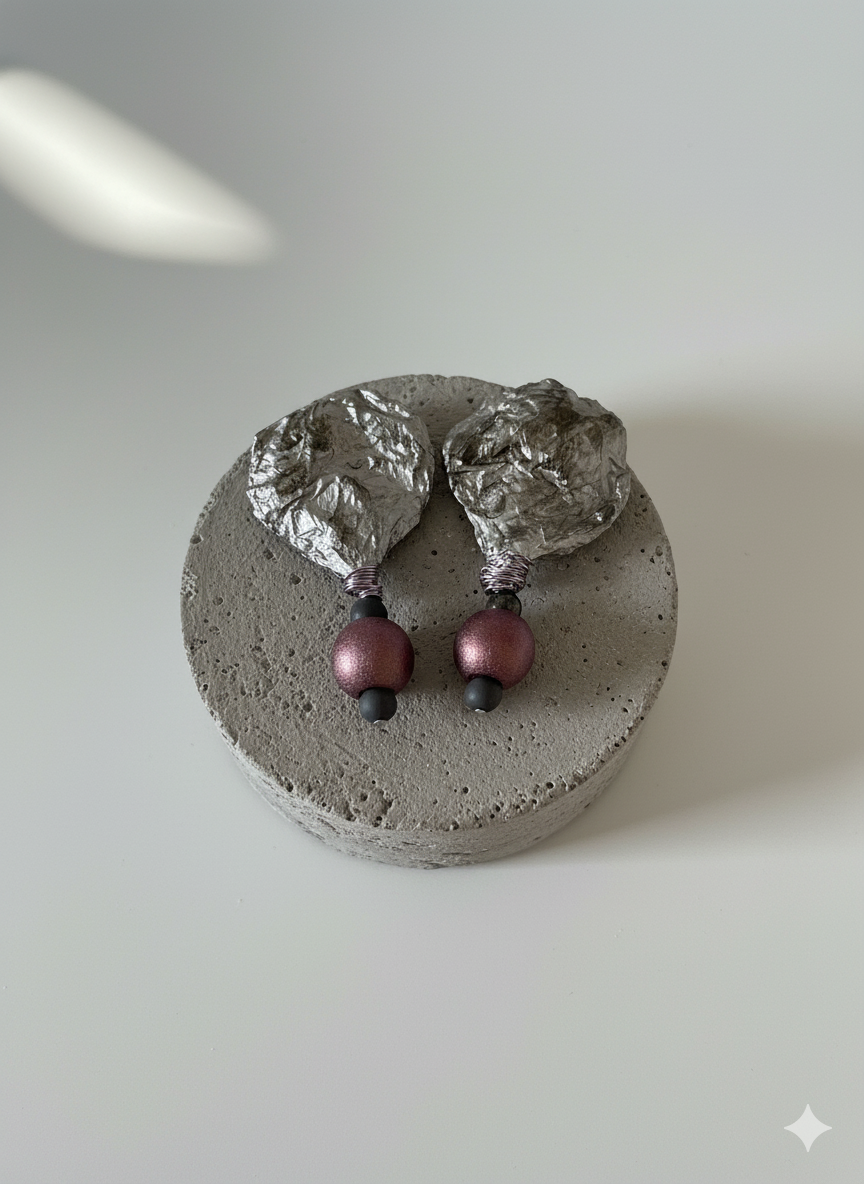 Handmade Paper Earrings – Organic Inspired Design | Niksa Design