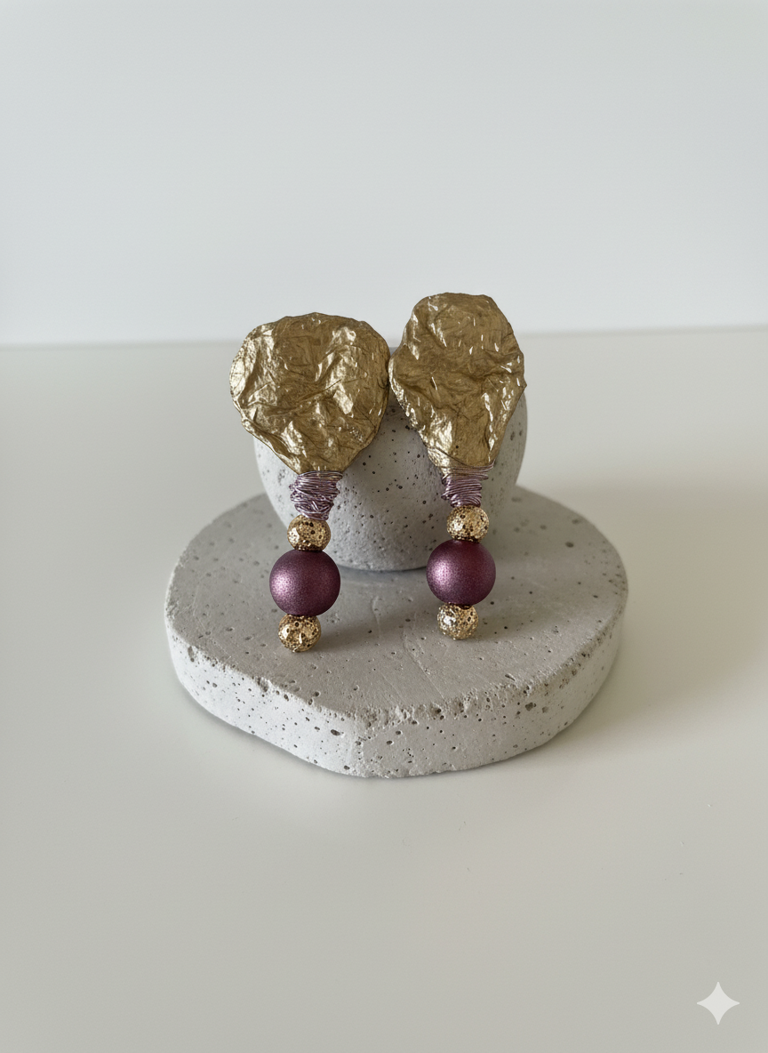 Handmade Paper Earrings – Organic Inspired Design | Niksa Design