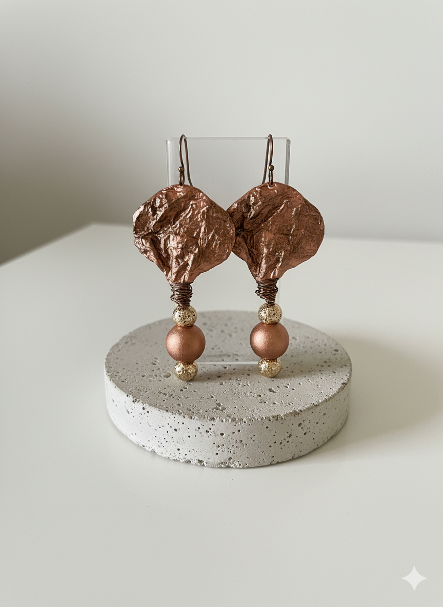 Handmade Paper Earrings – Organic Inspired Design | Niksa Design
