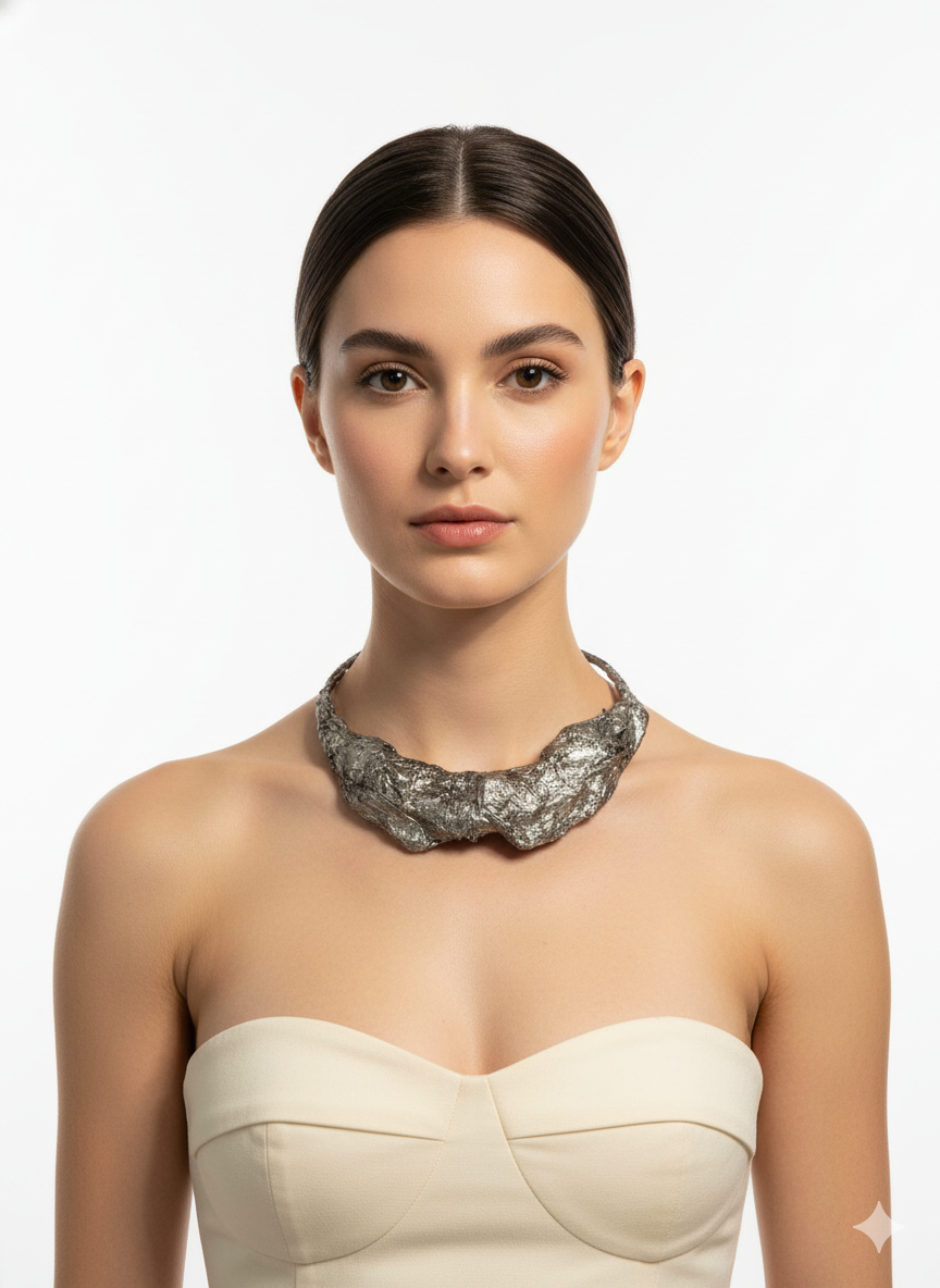 Handmade Paper Necklace – Sculptural Modern Design | Niksa Design