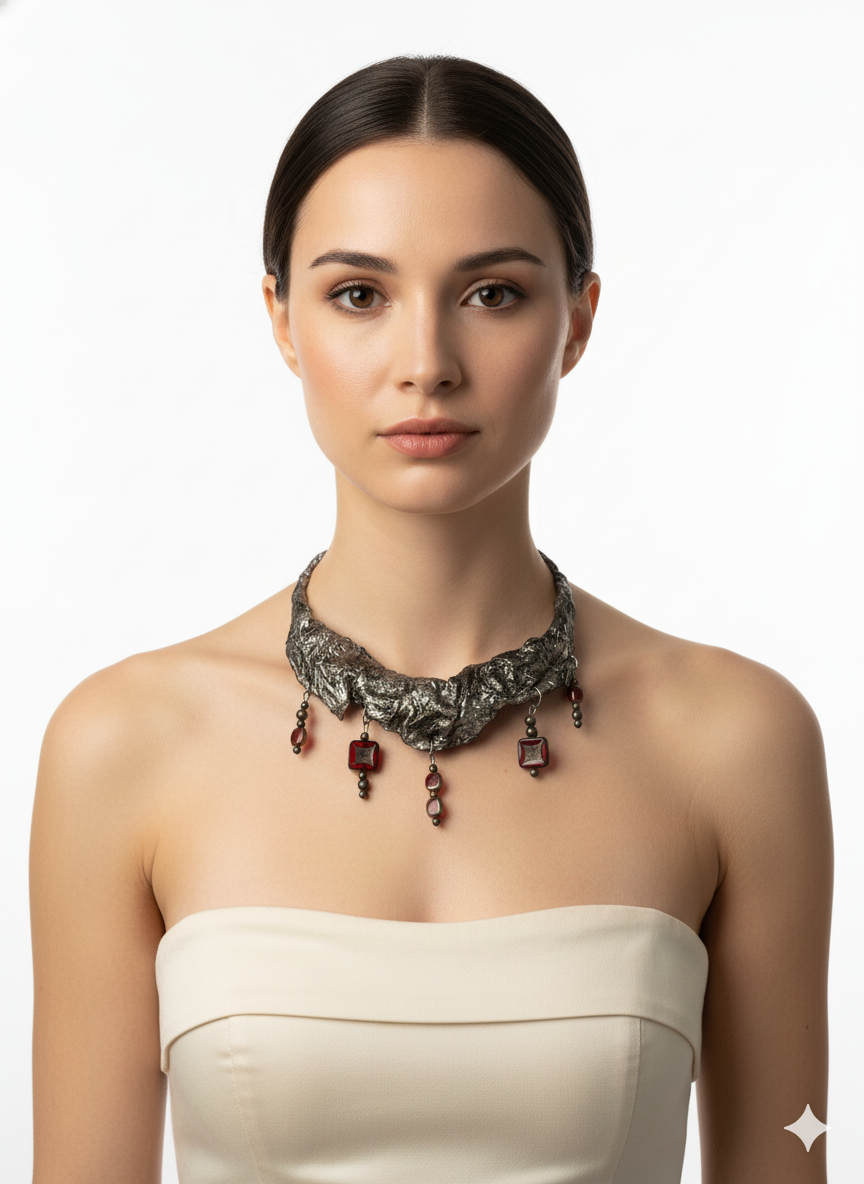 Handmade Paper Necklace – Sculptural Modern Design | Niksa Design